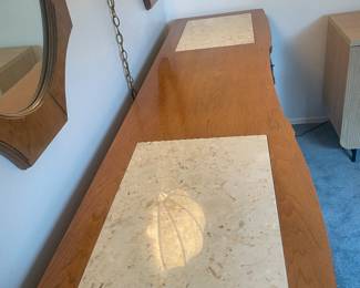 $525.00 - Vintage Hollywood Regency Triple Dresser with Stone Inlay