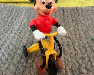 $20.00 - 1977 Mickey Mouse On a Tricycle Toy by Gabriel Industries