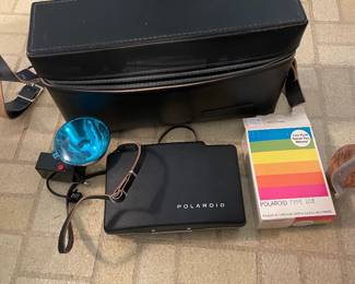 $25.00 - Vintage Polaroid Land Camera Kit with case, Flash Attachment & Type 108 Film