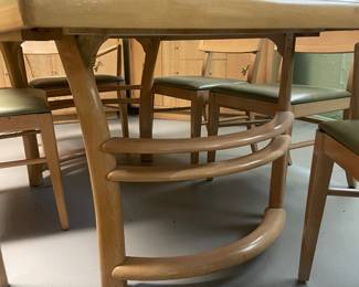 $475.00 - Mid Century Danish Dining Set, Expandable Table with 2 Captain Chairs and 4 Chairs