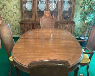 $450.00 - French Regency Style Dining Room Set with Oval Table and 4 Cane-Back Chairs