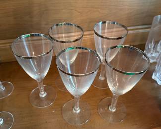 $38.00 - 5-Set Wedding Ring Fostoria Crystal Goblets