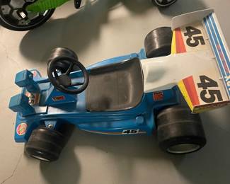 $64.00 - Vintage Marx Turbo Racer Car #45 Blue Formula Racer Car
