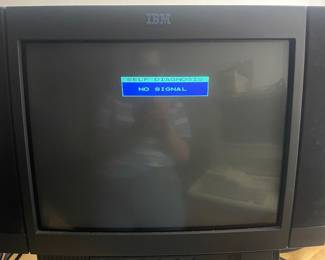 Vintage IBM Aptiva Pentium Desktop Computer System with IMB CRT Monitor, Keyboard & Mouse & Joystick- Powers On