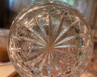 $38.00 - Ceska Czech Lead Crystal 8.5" Cut Crystal Vase Sighed Bohemiam Diamond Pattern
