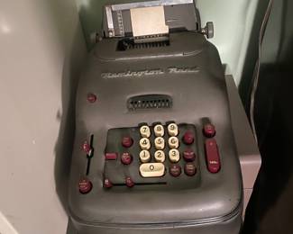 $125.00 - Vintage Remington Rand Electric Printing Calculator with Original Dust Cover