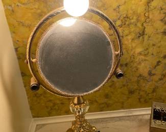 $97.00 - Vintage Hollywood Regency Lighted Vanity Mirror