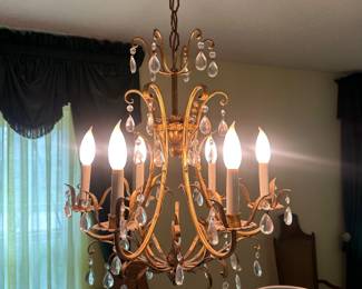 $325.00 - French/Spanish Style Antique Brass Chandelier