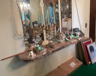 $145.00 - Marble 6' Wall Shelf includes Chain not Mirrors