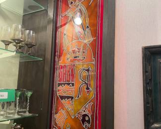 $75.00 - Vintage Acrylic Faux Stained Glass Medieval Knight Cabinet Door Panels