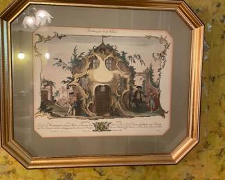 $55.00 - Vintage Framed Hand-Colored French Rococo Engravings - Norman Schuman Interiors