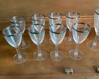 $48.00 - 8-Set Small Wedding Ring Fostoria Crystal Goblets