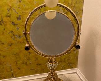 $97.00 - Vintage Hollywood Regency Lighted Vanity Mirror