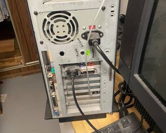 Vintage IBM Aptiva Pentium Desktop Computer System with IMB CRT Monitor, Keyboard & Mouse & Joystick- Powers On