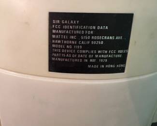 $75.00 - Sir Galaxy Radio-Controlled Toy Robot (1979/1980)