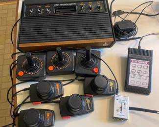 $225.00 - Vintage Atari 2600 Video Computer System Console with Joysticks, Paddle Controllers and Star Reader Touch Pad