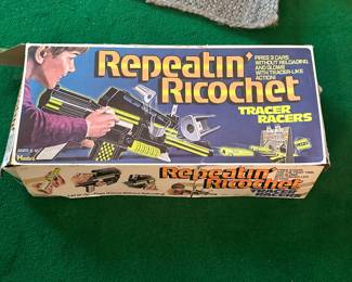 $85.00 - 1977 Hasbro Repeatin' Ricochet Tracer Racers Set