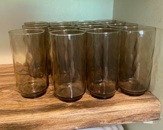 $28.00 - MCM Smoke Brown Tumblers, Set of 15