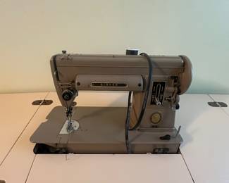 $325.00 - 1950s Singer 301 Slant-Needle Sewing Machine Built-In Mid-Century Wood Flip-Top Desk