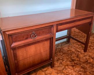 $150.00 - Mid-Century Basic Witz Walnut Writing / Vanity Desk