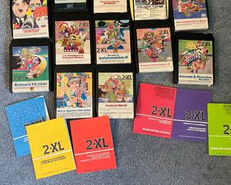 $97.00 - Vintage 2-XL Educational Tape Cartridge Lot with 6 Original Booklets Mego