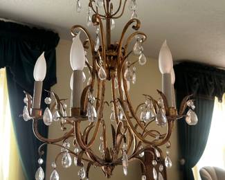 $325.00 - French/Spanish Style Antique Brass Chandelier