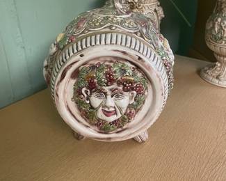 $75.00 - Vintage Ceramic Barrel-Shaped Liquor Decanter