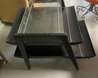 $245.00 -Vintage Mid Century Coronet Industries Glass Top Side Table