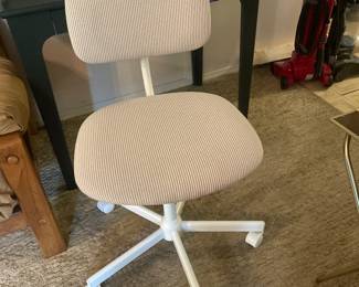 $55.00-Swivel Chair, White/Orange-Brown