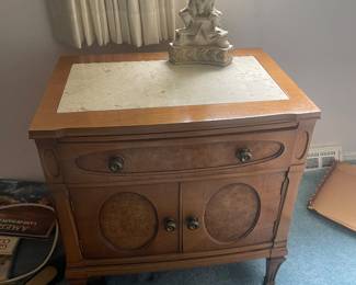 $145.00/each- Hollywood Regency Nightstand with Stone Inlay