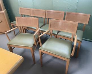 $475.00 - Mid Century Danish Dining Set, Expandable Table with 2 Captain Chairs and 4 Chairs