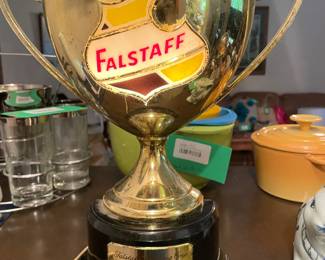 $75.00 - Vintage Falstaff Beer Lighted Trophy Display Lamp
