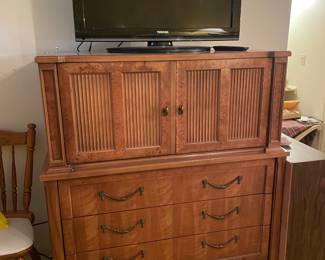 $197.00 - Vintage Armoire Dresser with Tambour Doors