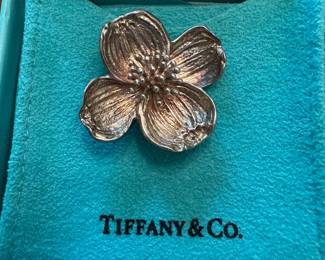 $197.00 - Tiffany & Co. Sterling Silver Dogwood Brooch