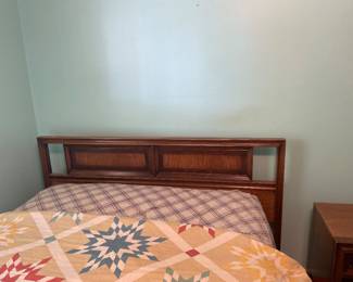 $150.00 - Mid-Century Basic Witz Walnut Headboard and Frame