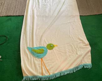 $18.00 - Vintage Bird Pool Towel