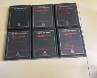$42.00 - Early Black-Label Atari Cartridges, Lot of 6