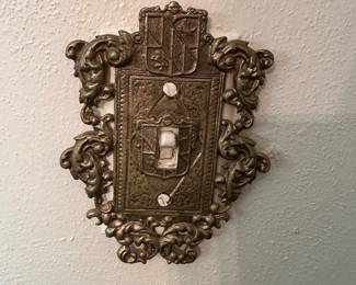 $45.00 - Vintage Brass Ornate Light Switch Cover
