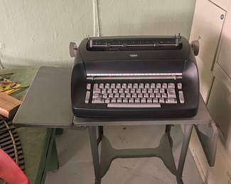 $297.00 - Vintage IBM Selectric II Electric Typewriter with Original Dust Cover and Metal Typing Stand