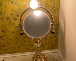 $97.00 - Vintage Hollywood Regency Lighted Vanity Mirror