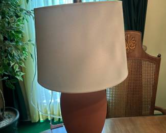 $75.00 - Nourison 23" Terracotta Orange Ceramic Urn Table Lamp
