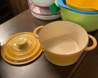 $97.00 - Mid Century Yellow Dutch Oven Dish