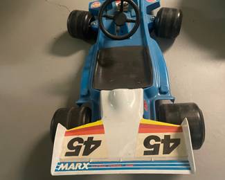 $64.00 - Vintage Marx Turbo Racer Car #45 Blue Formula Racer Car