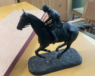 $65.00 - Mouelle Decorative Horse and Jockey Figurine Heavy