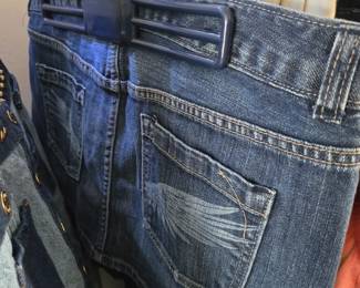Denim jean mini skirts