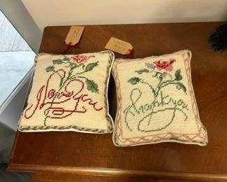 Embroidered pillows