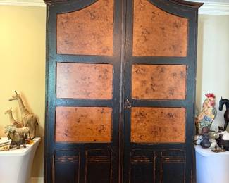 9FT LARGE  PAINTED ARMOIRE