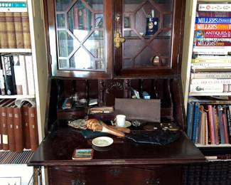 Chippendale-style mahogany secretary desk