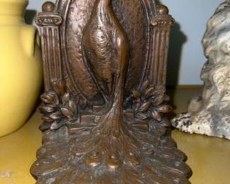  Vintage Art Deco peacock bookend by Weidlich Brothers