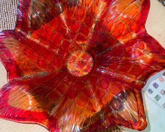 Vintage Amberina glass bowl